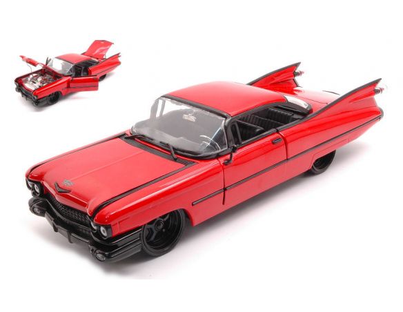 JADA TOYS JADA99990R CADILLAC DEVILLE HARDTOP 1959 RED/BLACK 1:24 Modellino