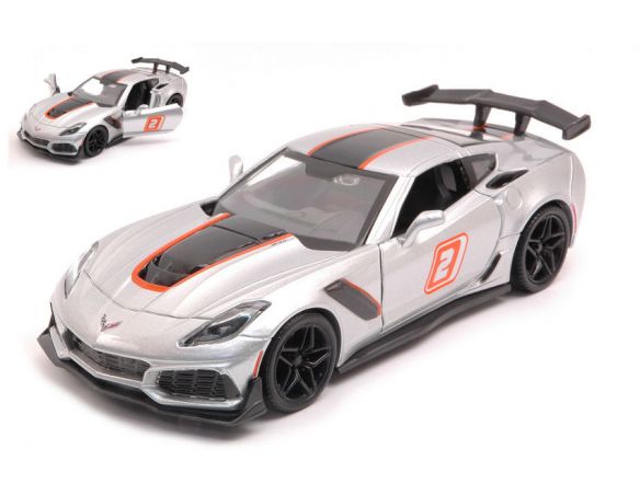 MOTORMAX MTM73785 CORVETTE ZR1 N.2 RACING GREY 1:24 Modellino