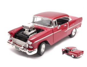 MOTORMAX MTM79002R CHEVROLET BEL AIR 1955 METALLIC RED 1:18 Modellino