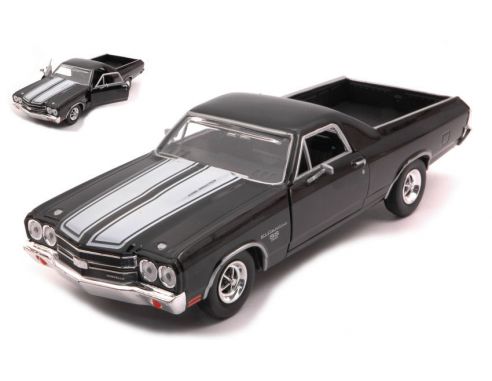MOTORMAX MTM79347BK CHEVROLET EL CAMINO SS396 1970 BLACK W/WHITE STRIPES 1:24 Modellino