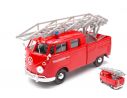 MOTORMAX MTM79584 VW TYPE 2 (T1) 1965 FIRE TRUCK WITH AERIAL LADDER RED 1:24 Modellino