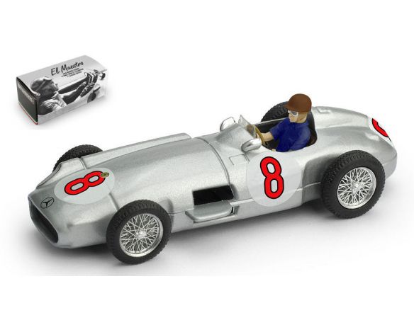 BRUMM BM0072CH MERCEDES J.M.FANGIO 1955 N.8 WINNER DUTCH GP WORLD CHAMPION W/PILOTE1:43 Modellino