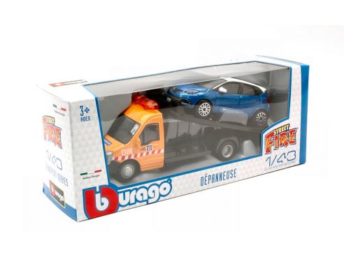 BBURAGO BU31407 RENAULT CAPTUR + FLATBED TRANSPORTER 1:43 Modellino
