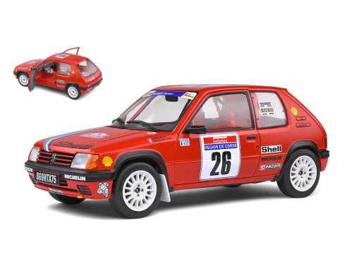 SOLIDO SL1801709 PEUGEOT 205 RALLYE N.26 TOUR DE CORSE 1990 H.DEVIN-F.VISTE 1:18 Modellino