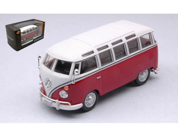 CARARAMA CA4-60346 VW T1 SAMBA RED/WHITE 1:43 Modellino