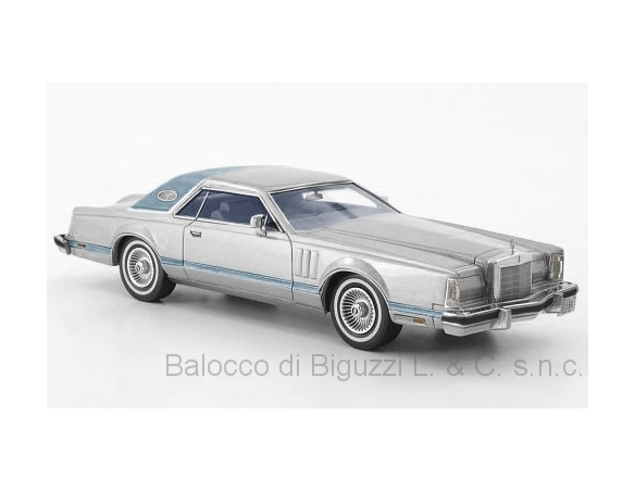 NEO SCALE MODELS NEO43561 LINCOLN CONTINENTAL MARK V 1978 SILVER/MATT BLUE 1:43 Modellino