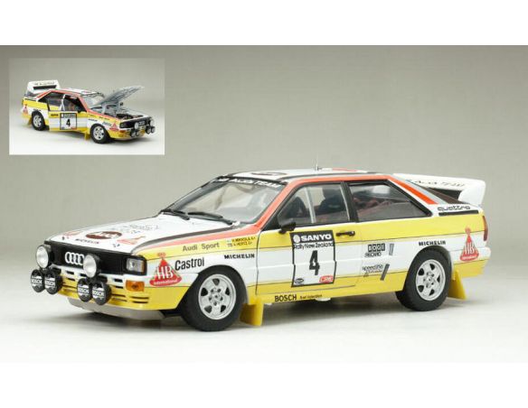 SUNSTAR SS4253 AUDI QUATTRO A2 N.4 RALLY NEW ZELAND 1984 H.MIKKOLA-A.HERTZ 1:18 Modellino