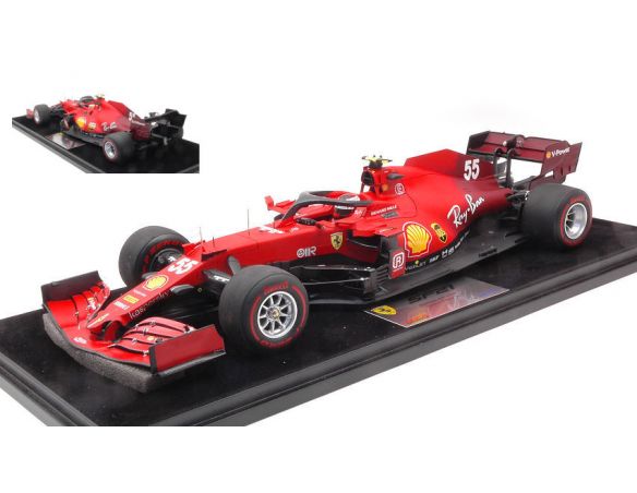 LOOKSMART LS18F1036 FERRARI SF21 N.55 BAHRAIN GP 2021 CARLOS SAINZ JR.1:18 Modellino