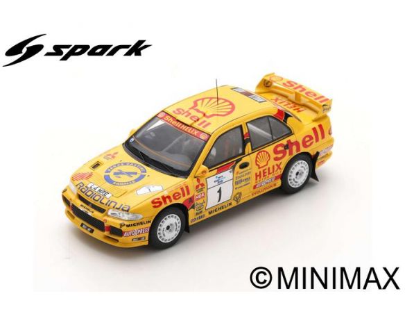 SPARK MODEL S6502 MITSUBISHI LANCER EVO III N.1 WINNER FINLAND 1995 MAKINEN-HARJANNE 1:43 Modellino