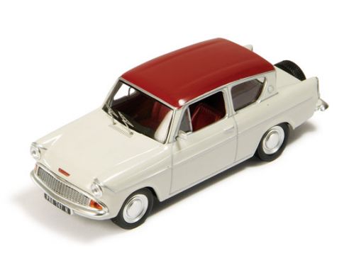 IXO MODEL CLC095 FORD ANGLIA 105 1959 RED/WHITE 1:43 Modellino