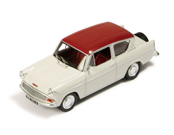 IXO MODEL CLC095 FORD ANGLIA 105 1959 RED/WHITE 1:43 Modellino
