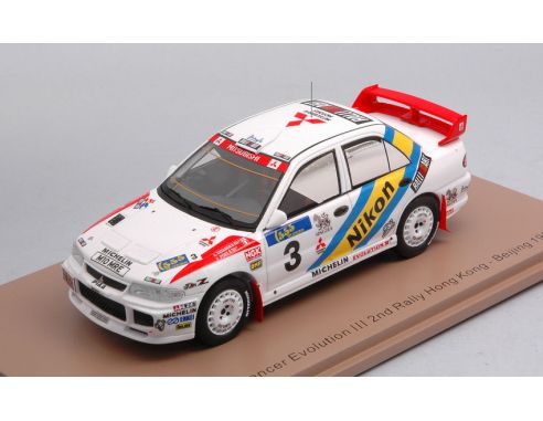 SPARK MODEL S6520 MITSUBISHI LANCER EVO III N.3 2bd RALLY HONG KONG 1995 A.VATANEN-F.PONS Modellino