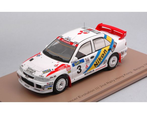 SPARK MODEL S6520 MITSUBISHI LANCER EVO III N.3 2bd RALLY HONG KONG 1995 A.VATANEN-F.PONS Modellino