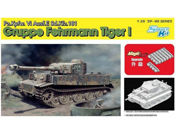 DRAGON D6484 SD.KFZ.181 PZ.KPFW.VI AUSF.E GRUPPE FEHRMANN TIGER I KIT 1:35 Modellino