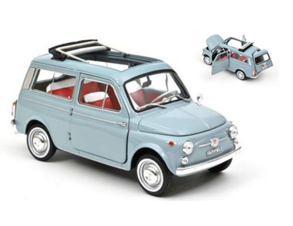 NOREV NV187726 FIAT 500 GIARDINIERA 1964 CENERE BLUE 1:18 Modellino
