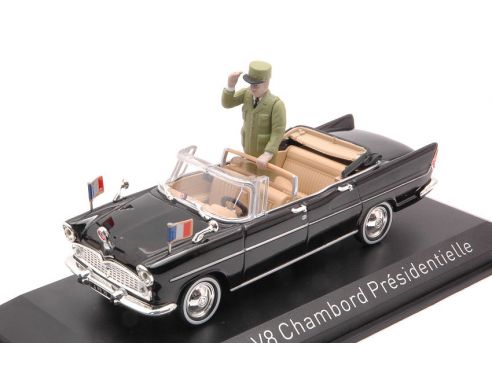 NOREV NV574032 SIMCA V8 CHAMBOARD PRESIDENTIELLE 1960 W/FIGURE 1:43 Modellino