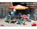 MINIART MIN35647 STREET FURNITURE WITH ELECTRONICS & UMBRELLA KIT 1:35 Modellino