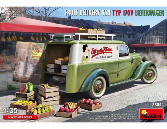 MINIART MIN38044 FRUIT DELIVERY VAN TYP 170V LIEFERWAGEN KIT 1:35 Modellino