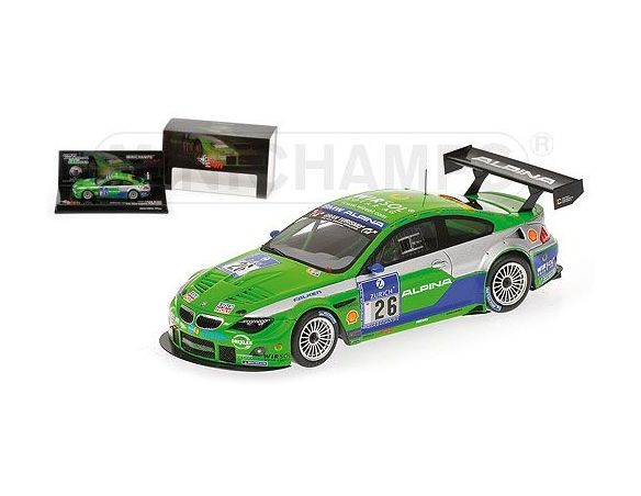 MINICHAMPS 437092626 BMW ALPINA B6 GT3 ENGSTLER WIRTH 24H NURBURGRING 2009 Modellino