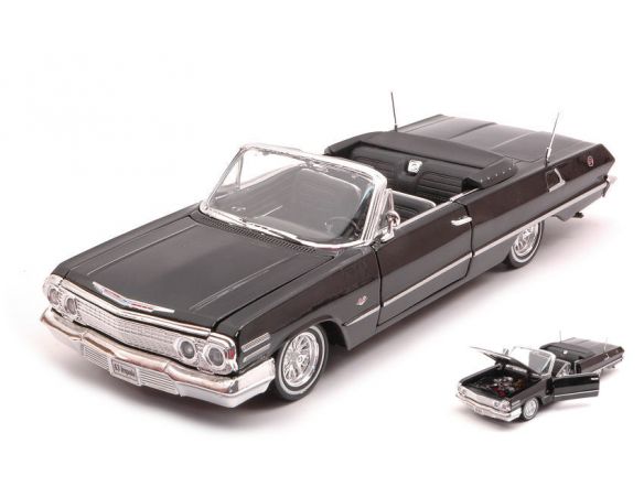 WELLY WE22434LR-BK CHEVROLET IMPALA CONVERTIBLE TUNING BLACK 1:24 Modellino