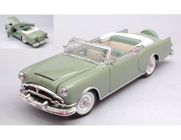WELLY WE4120 PACKARD CARIBBEAN CABRIO 1953 OLIVE GREEN 1:24 Modellino