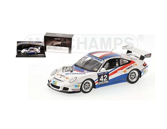 MINICHAMPS 437096942 PORSCHE 997 GT3 TILKE WINNERS 24H DUBAI 2009 Modellino