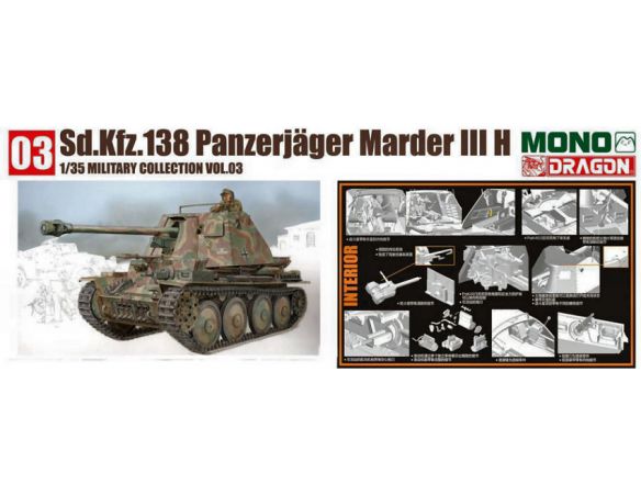 DRAGON DMD003 SD.KFZ.138 PANZERJAGER MARDER III H KIT 1:35 Modellino