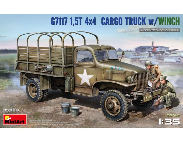 MINIART MIN35389 1,5t 4x4 G7117 CARGO TRUCK W/WINCH.KIT 1:35 Modellino