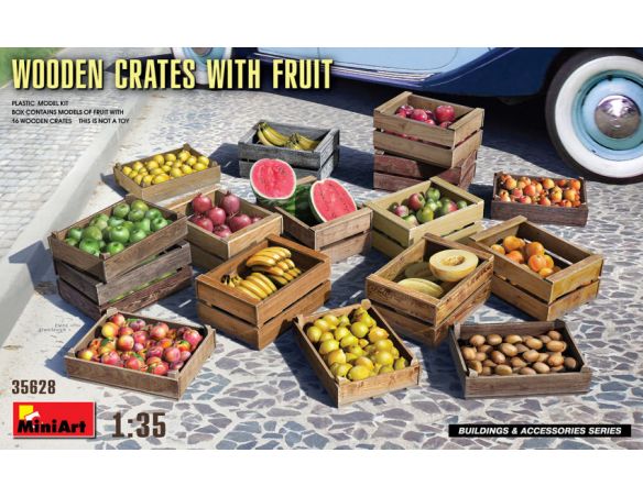 MINIART MIN35628 WOODEN CRATES WITH FRUITS KIT 1:35 Modellino