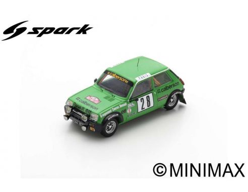 SPARK MODEL S6036 RENAULT 5 ALPINE N.28 MONTE CARLO 1979 B.SABY-M.GUEGAN 1:43 Modellino