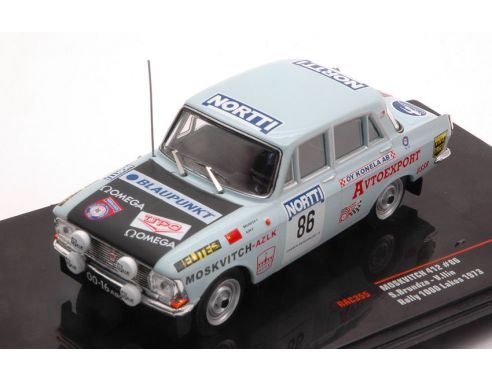 IXO MODEL RAC355 MOSKWITSCH 412 N.86 1000 LAKES RALLY 1973  BRUNDZA-ILIN 1:43 Modellino
