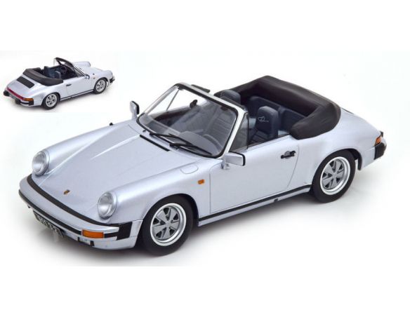 KK SCALE KKDC180712 PORSCHE 911 CARRERA 3.2 CONVERTIBLE 1988 SILVER 1:18 Modellino