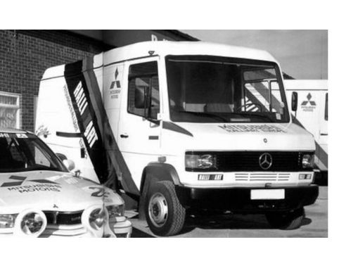 IXO MODEL RAC345X MERCEDES 609 D MITSUBISHI RALLIART EUROPE ASSISTANCE 1990 1:43 Modellino