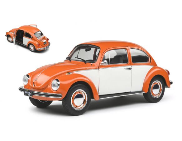 SOLIDO SL1800515 VW BEETLE 1303 1974 BI-COLOR ORANGE 1:18 Modellino