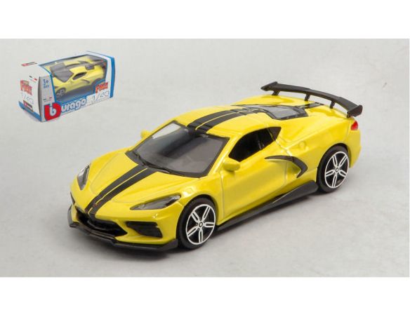 BBURAGO BU30447Y CHEVROLET CORVETTE STINGRAY COUPE' 2020 YELLOW 1:43 Modellino