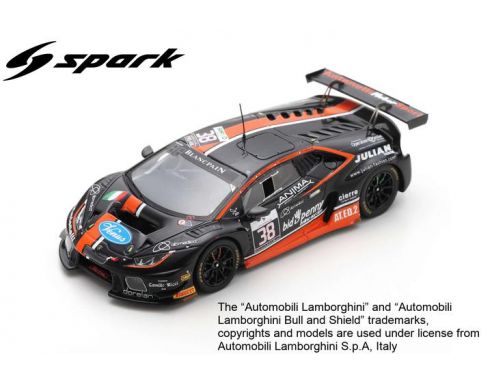 SPARK MODEL SB289 LAMBORGHINI HURACAN GT3 N.38 24 H SPA 2016 CERRUTI-SPINELLI-SBIRAZZUOLI- Modellino
