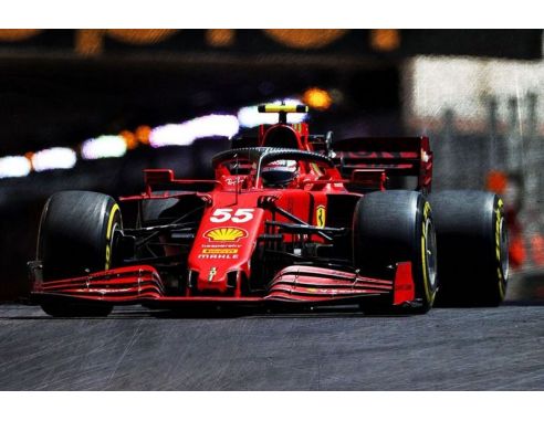 LOOKSMART LSF1037 FERRARI SF21 N.55 2nd MONACO GP 2021 CARLOS SAINZ 1:43 Modellino