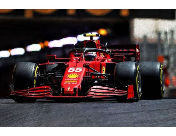 LOOKSMART LSF1037 FERRARI SF21 N.55 2nd MONACO GP 2021 CARLOS SAINZ 1:43 Modellino