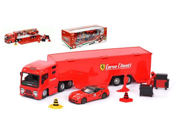 BBURAGO BU31202A CAMION FERRARI CORSE CLIENTI C/F599 1:43 Modellino