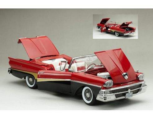 SUNSTAR SS5264 FORD FAIRLANE 500 CONVERTIBLE DARK RED/BLACK 1:18 Modellino