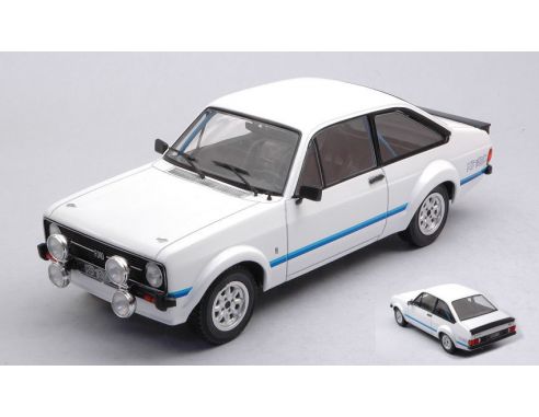 WHITEBOX WB124088 FORD ESCORT MKII RS 1800 WHITE/BLUE 1:24 Modellino