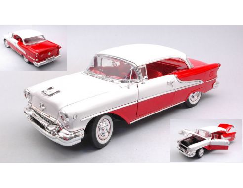 WELLY WE19869CR OLDSMOBILE SUPER 88 CABRIOLET 1955 RED/WHITE 1:18 Modellino