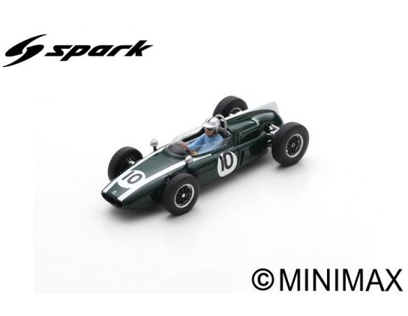 SPARK MODEL S8069 COOPER T55 JACK BRABHAM 1961 N.10 8th DUTCH GP 1:43 Modellino