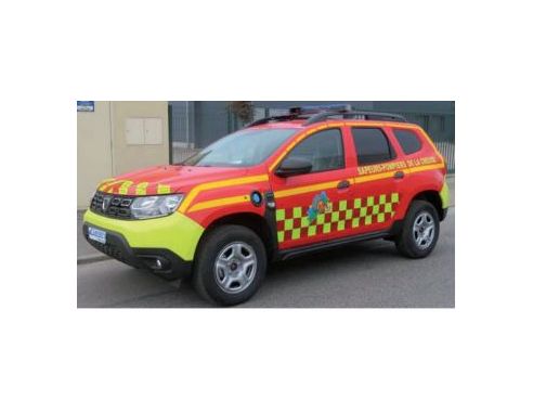 NOREV NV509049 DACIA DUSTER 2020 POMPIERS WITH SIDE SQUARE DECO 1:43 Modellino
