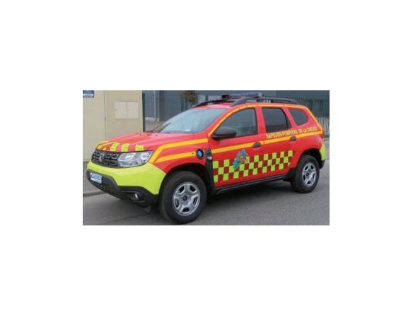 NOREV NV509049 DACIA DUSTER 2020 POMPIERS WITH SIDE SQUARE DECO 1:43 Modellino