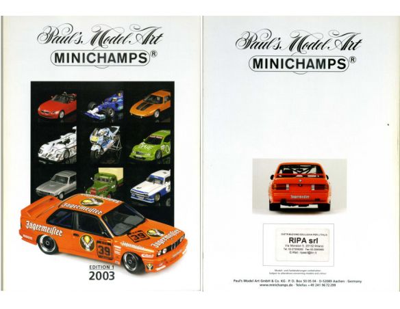 MINICHAMPS PMCAT2003-1 CATALOGO MINICHAMPS 2003 EDITION 1 PAG.187 Modellino