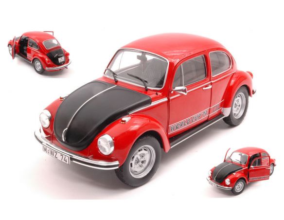SOLIDO SL1800513 VW KAFER 1303 WORLD CUP EDITION 1974 RED/BLACK 1:18 Modellino