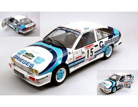 SOLIDO SL1802305 ALFA ROMEO GTV6 N.15 RALLY DES GARRIGUES 1986 C.RIGOLLET-M.BATHELOT 1:18 Modellino