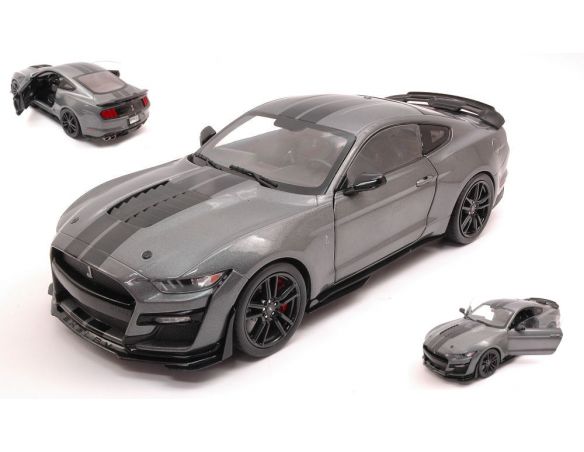 SOLIDO SL1805907 FORD SHELBY MUSTANG GT500 2020 GREY W/BLACK STRIPES 1:18 Modellino