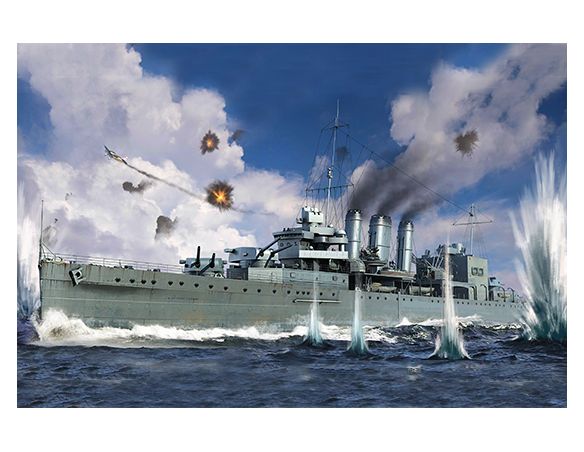 TRUMPETER TP6734 NAVE HMS CORNWALL KIT 1:700 Modellino